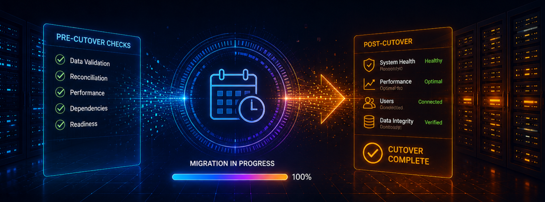 Cutover timing and migration window support