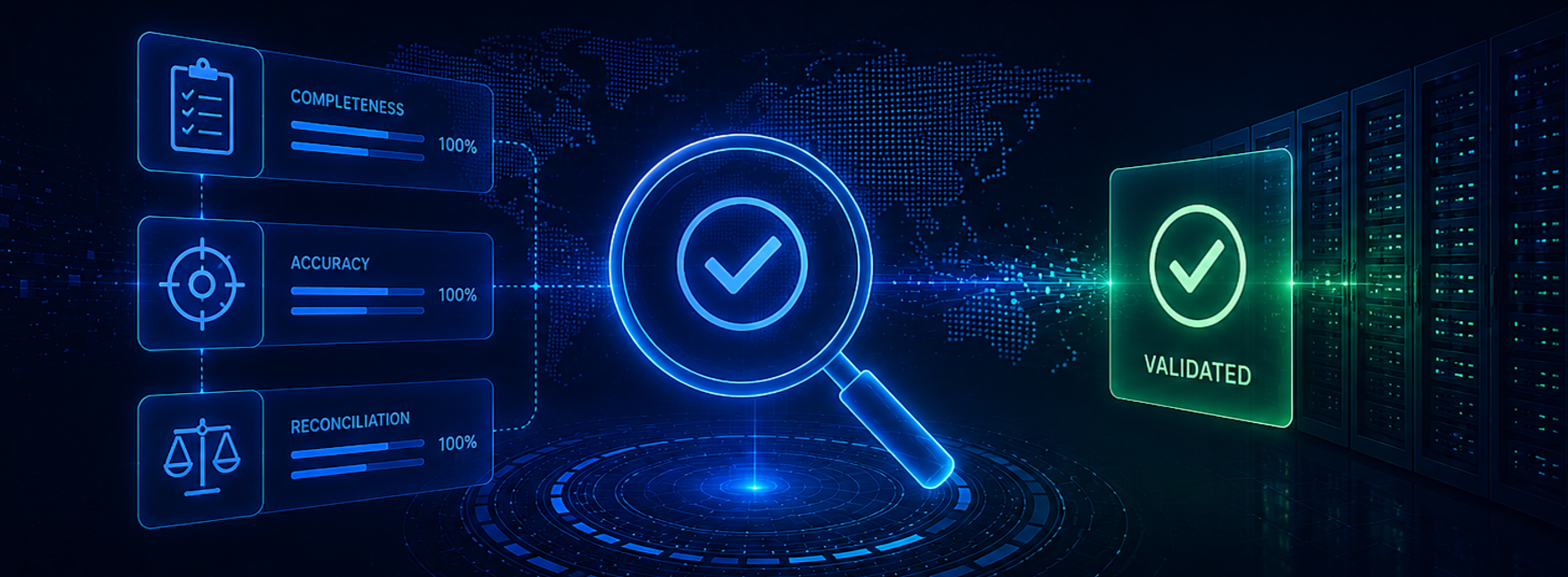 Migration testing validation and reconciliation