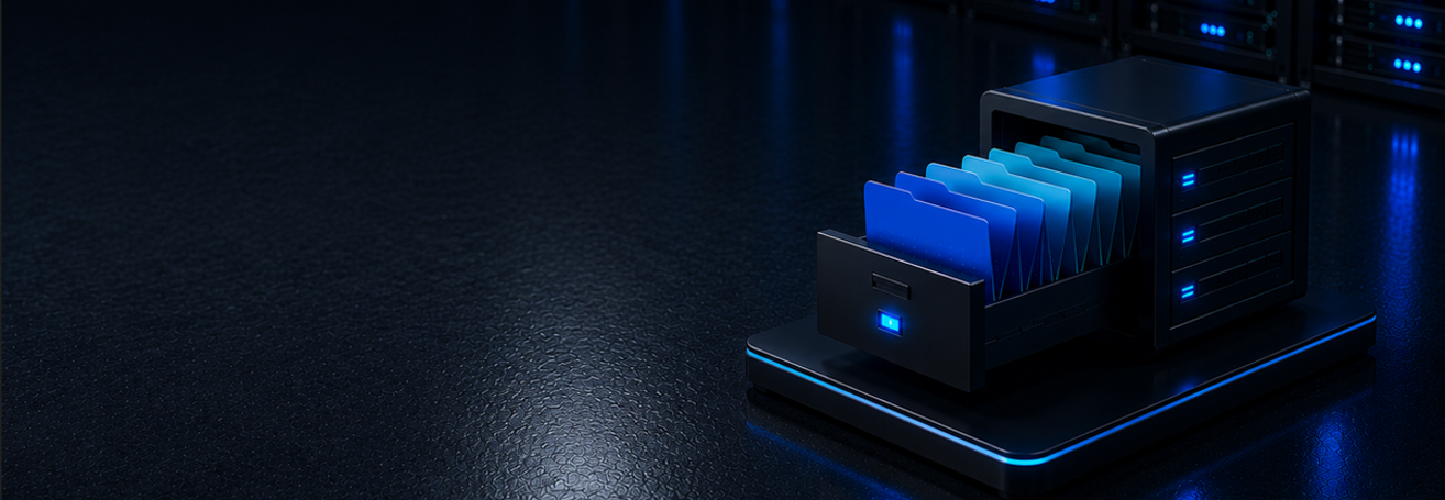Data archiving visual with secure digital folders